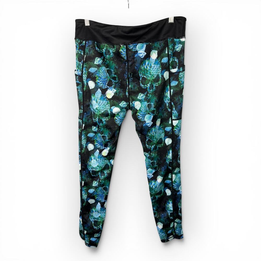 Constantly Varied Gear CVG Womens size XL Mermaid Skull Leggings Workout Goth - Picture 2 of 7